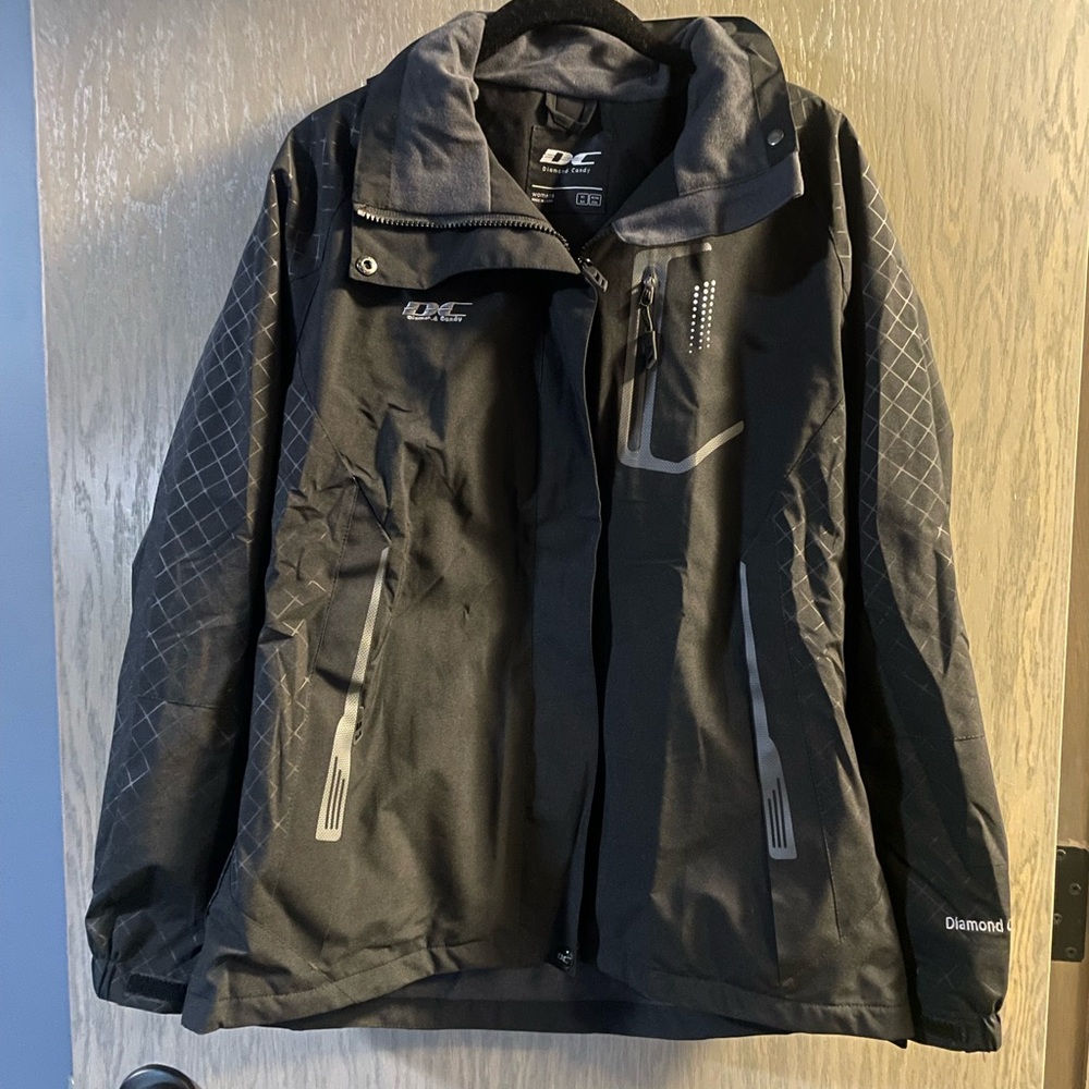 DC Unisex Black and Gray Windbreaker Jacket